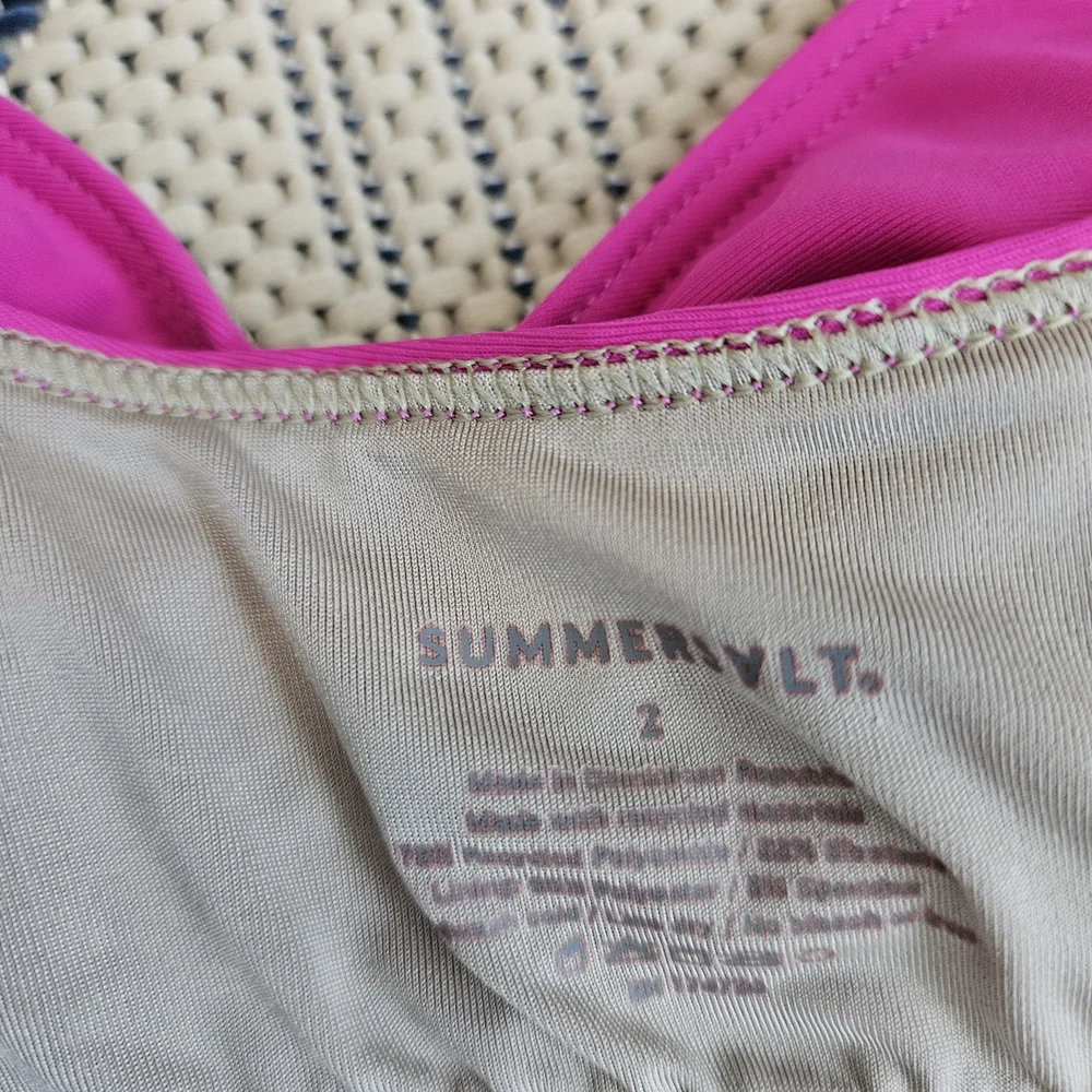 Summersalt Fuchsia Bikini Top with Scarlet Straps - Picture 2 of 5